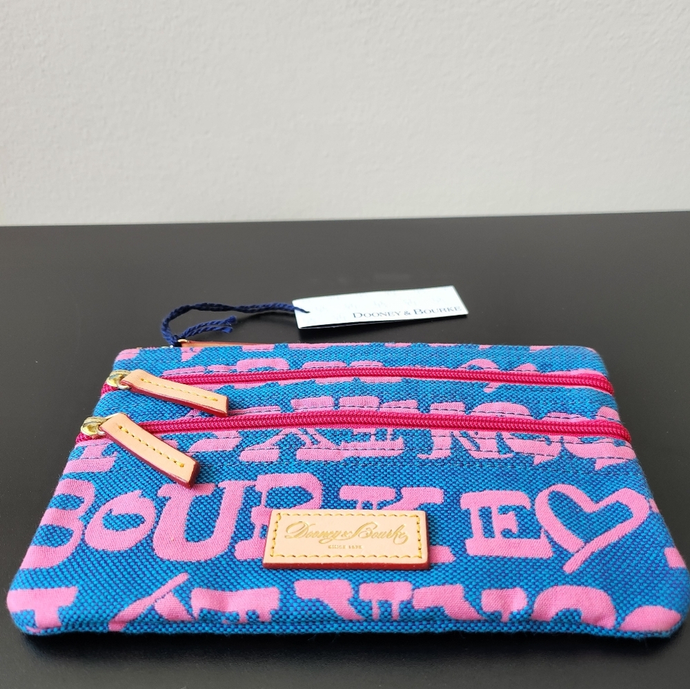 !SOLD! Dooney Blue Triple Zip Pouch - Picture 5 of 8